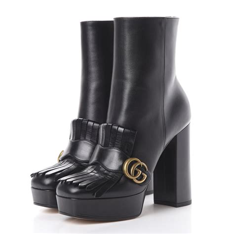 gucci winter shoes|Gucci marmont fringe boots.